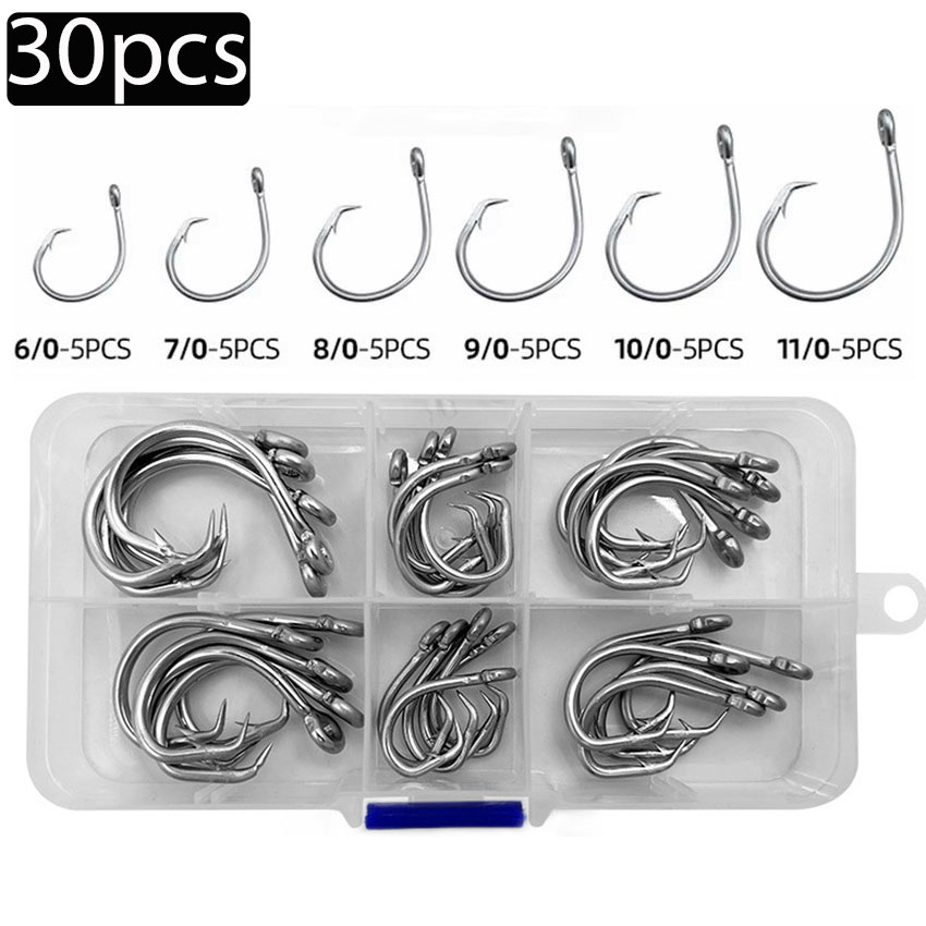 30pcs/box Fishing Hooks Stainl - Fishing Hook Circle ulasan dan harga