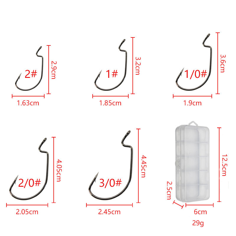 50pcs Wide Worm Hook Carbon St - Fishing Hook Barbless ulasan dan harga