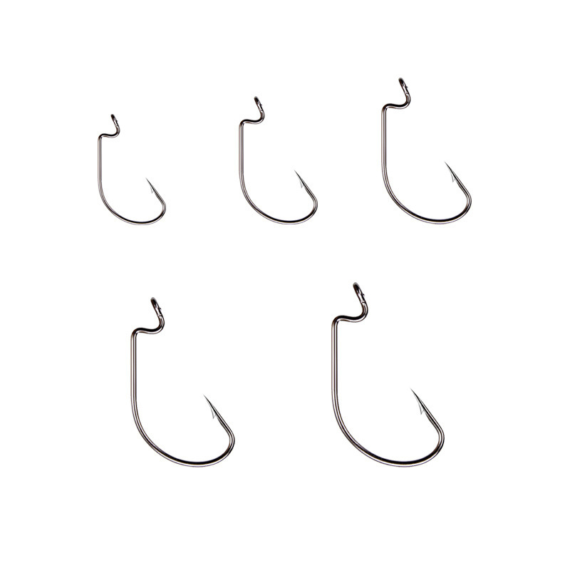 50pcs Wide Worm Hook Carbon St - Fishing Hook Barbless ulasan dan harga