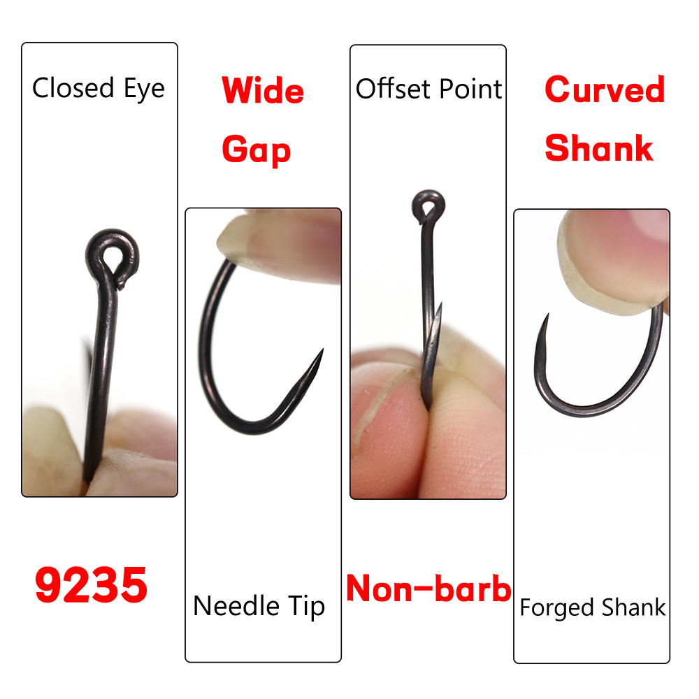50PCS Matt Black Carp Fishing  - Fishing Hook Assortment ulasan dan harga