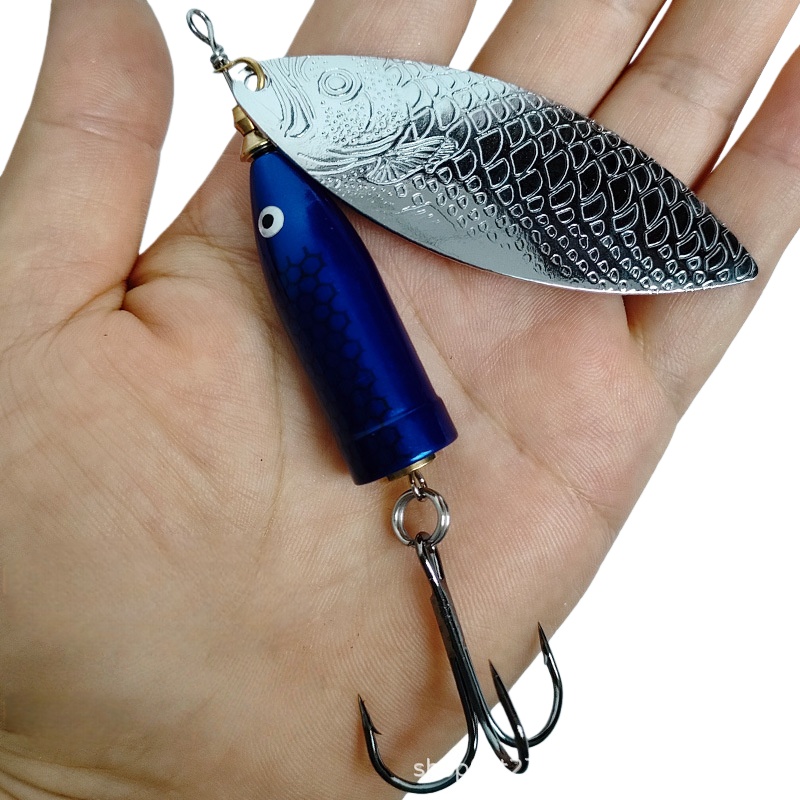 2pcs 9-37g Metal Sliver Rotati - Fishing Hook Treble ulasan dan harga