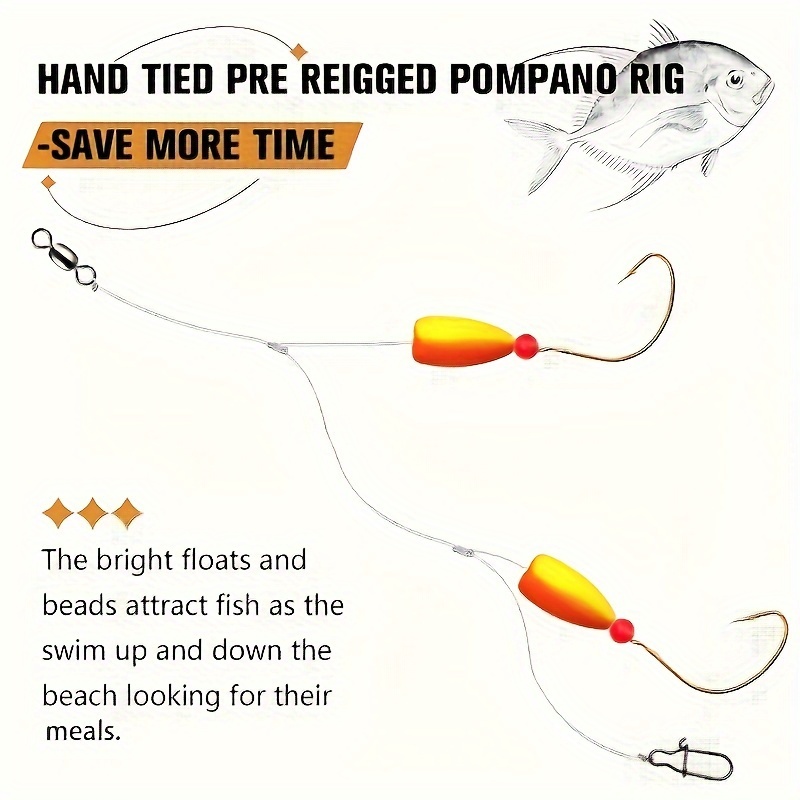 3pcs Pompano Rigs Surf Fishing - Fishing Hook Circle ulasan dan harga