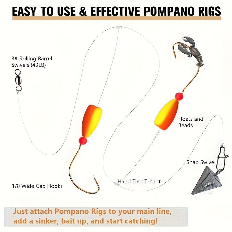 3pcs Pompano Rigs Surf Fishing - Fishing Hook Circle ulasan dan harga