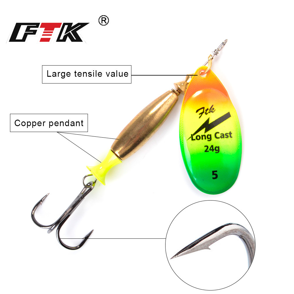 FTK 18g 24g Spinner Bait Hard  - Fishing Hook Treble ulasan dan harga