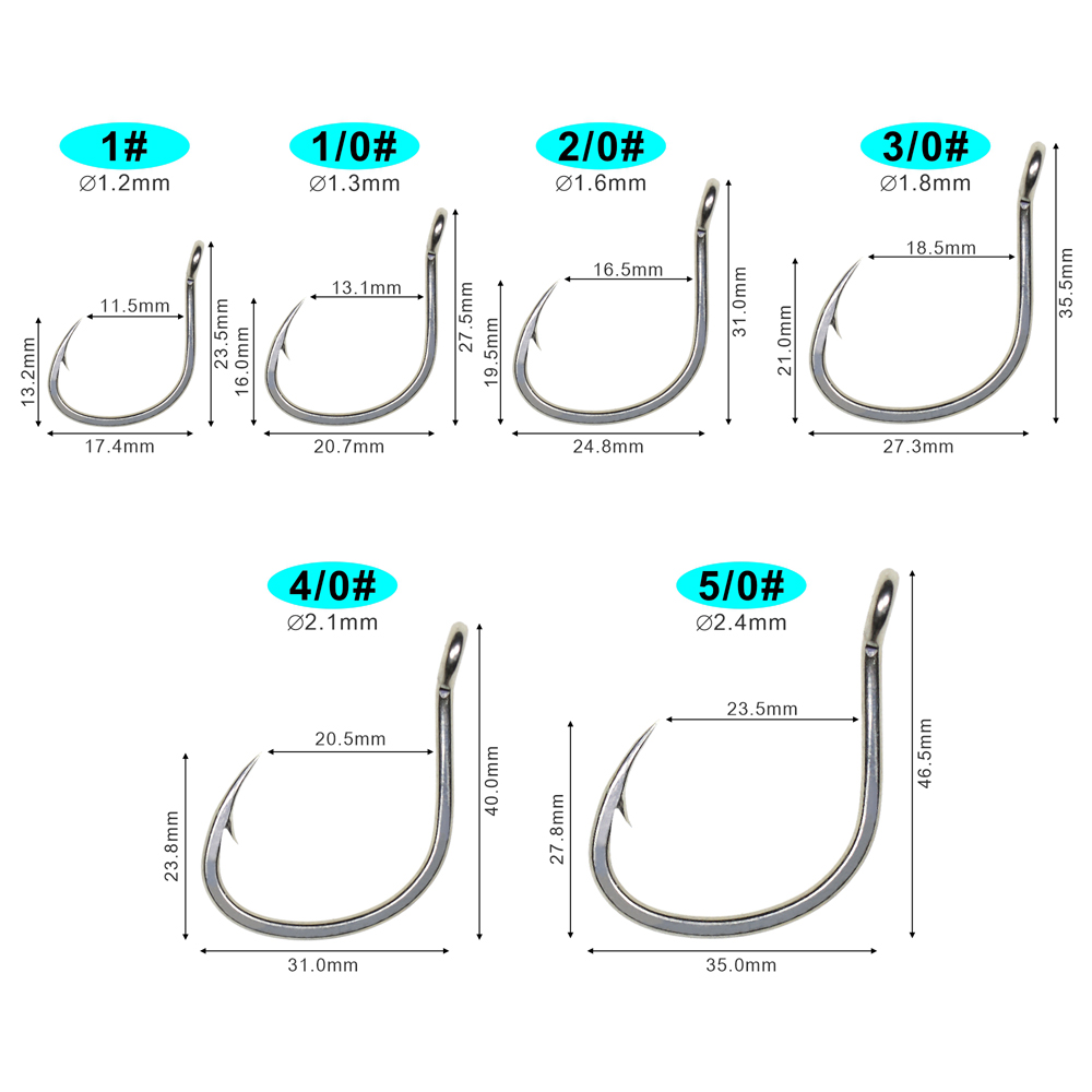 ICERIO 10PCS Matte Tin Coating - Fishing Hook Circle ulasan dan harga