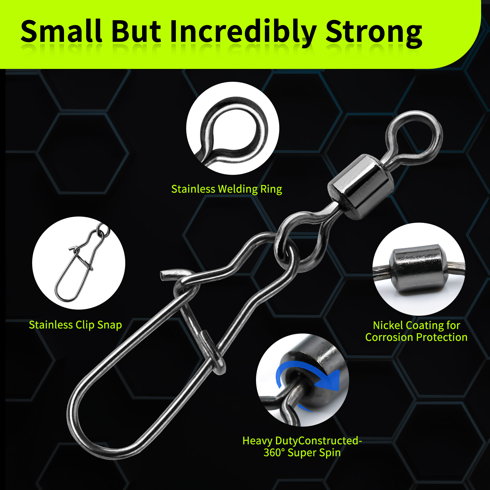 Duo-Lock Snap Swivels 50~200Pc - Fishing Hook Circle ulasan dan harga