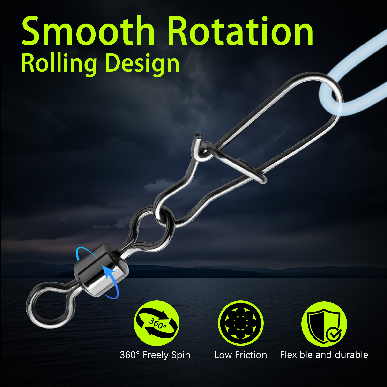 Duo-Lock Snap Swivels 50~200Pc - Fishing Hook Circle ulasan dan harga