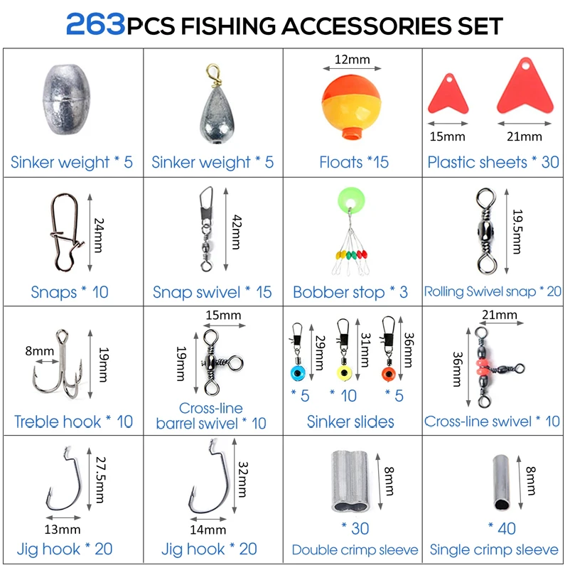 263pcs Outdoor Fishing Accesso - Fishing Hook Box ulasan dan harga