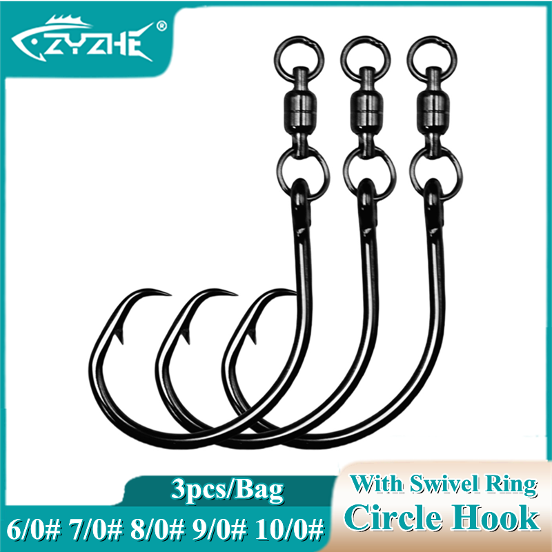 ZYZHE 3/6/9pcs Circle Hooks Wi - Fishing Hook Circle ulasan dan harga