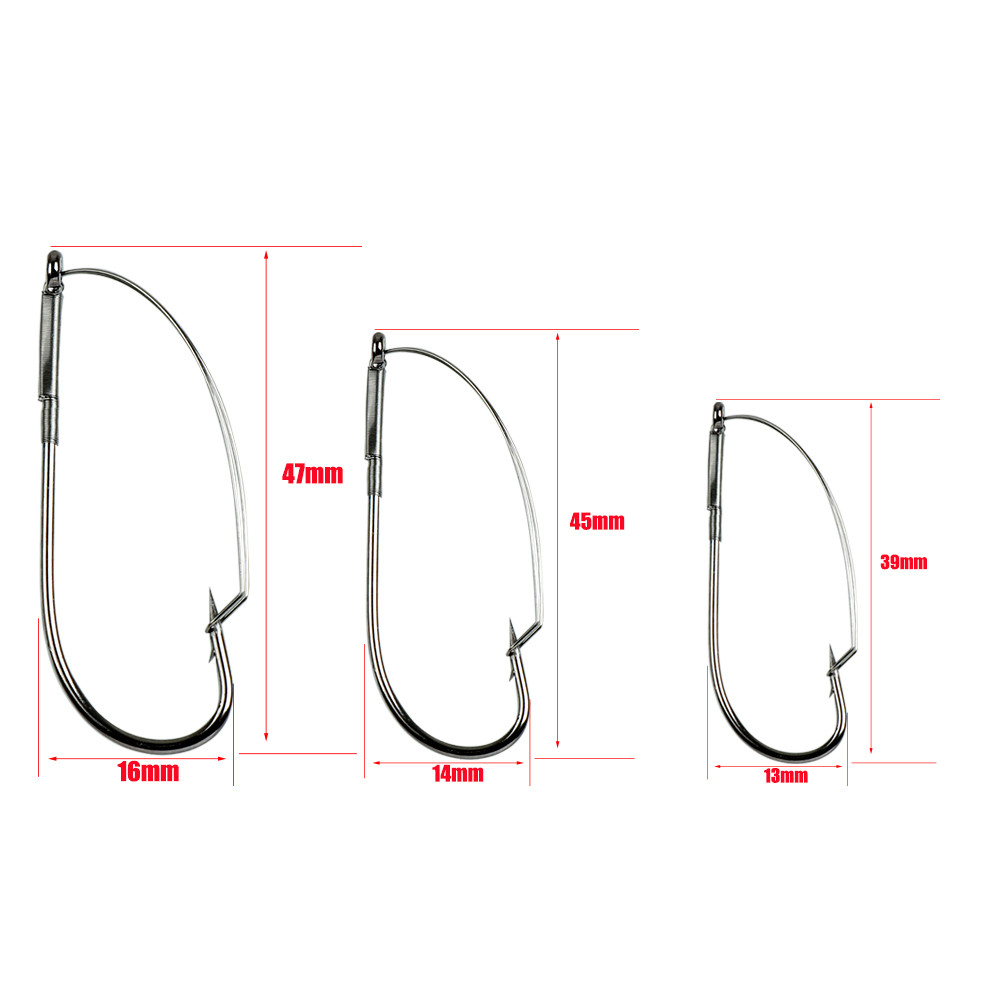 10Pcs/box Fishing Wacky Weedle - Fishing Hook Weedless ulasan dan harga