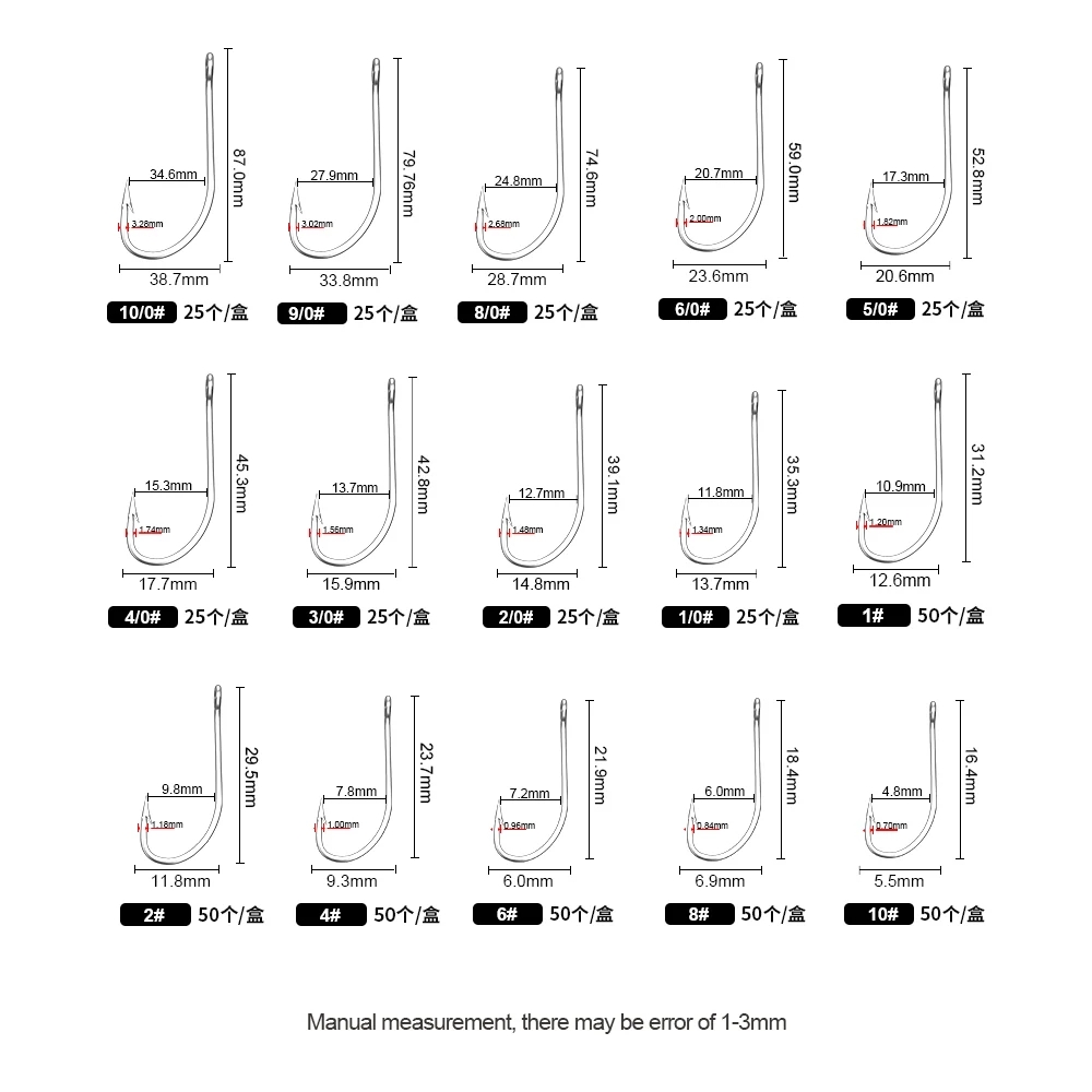 FTK Fishing Hooks 1-10#50PCS 1 - Fishing Hook Offset ulasan dan harga