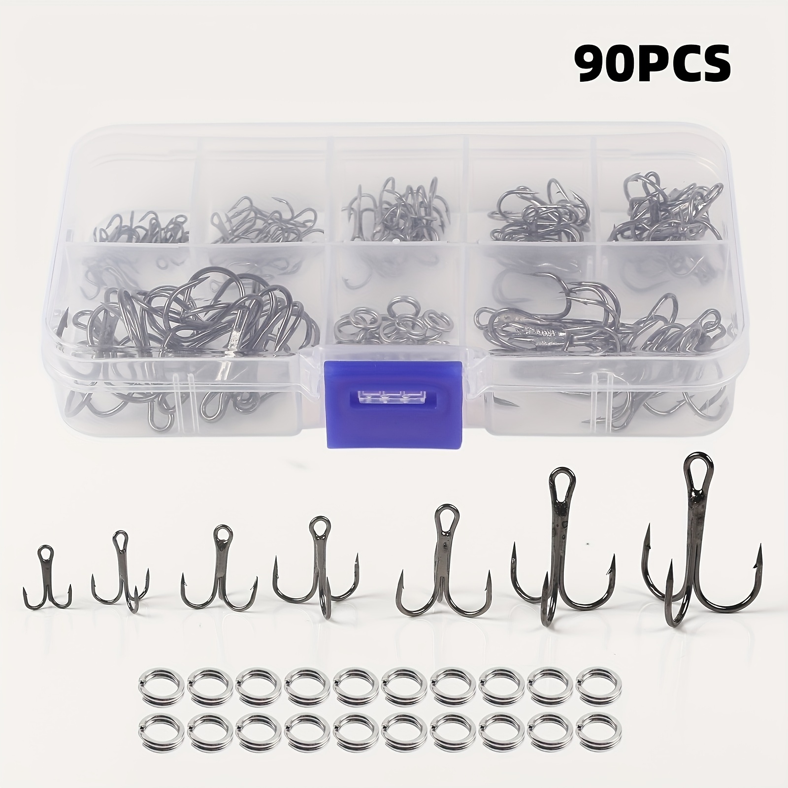 90pcs/set The lure triple-hook - Fishing Hook Assortment ulasan dan harga