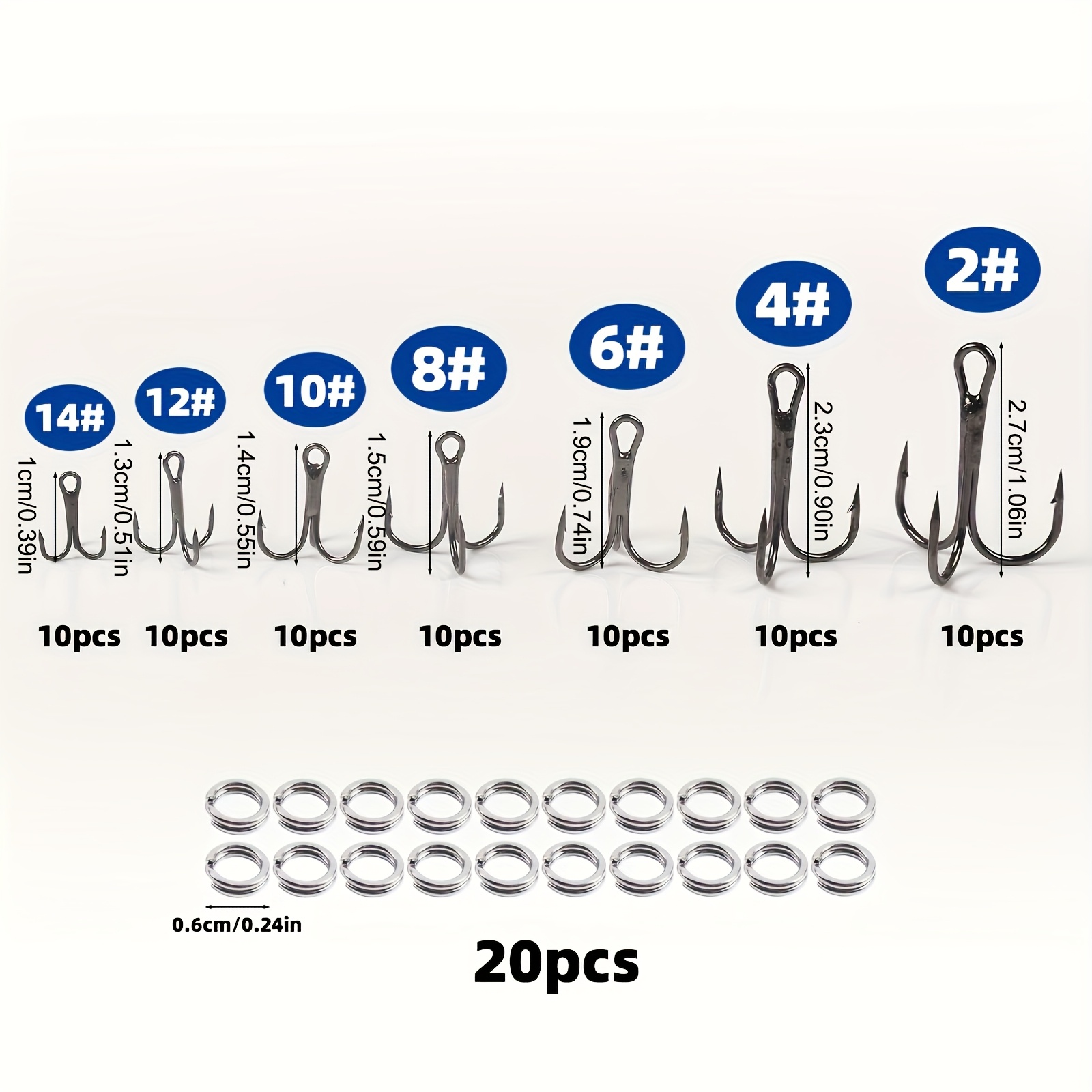 90pcs/set The lure triple-hook - Fishing Hook Assortment ulasan dan harga